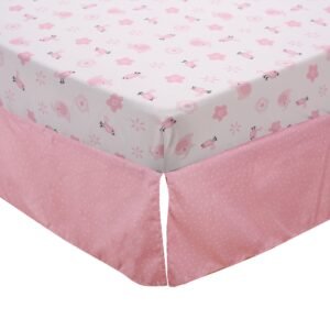 Boobeyeh 5-piece pink, elephant crib bedding set