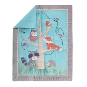 Boobeyeh 5 piece owl bedding set for new borns