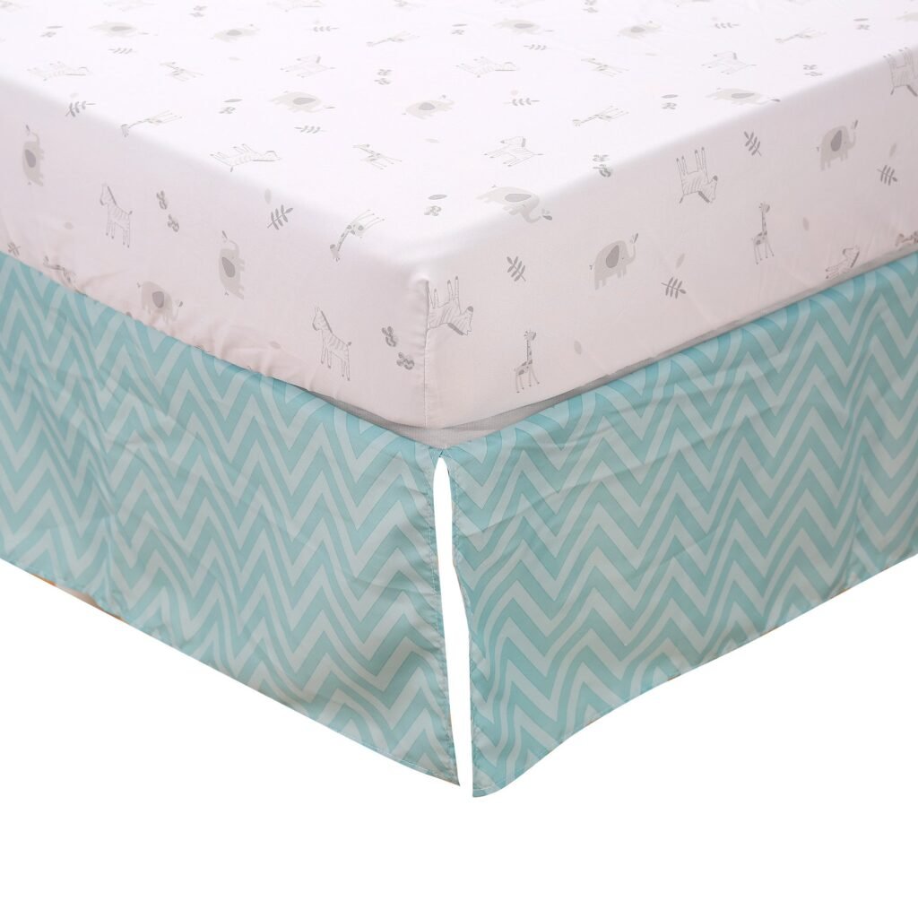 Boobeyeh 5-piece crib bedding set, elephant & giraffe theme.