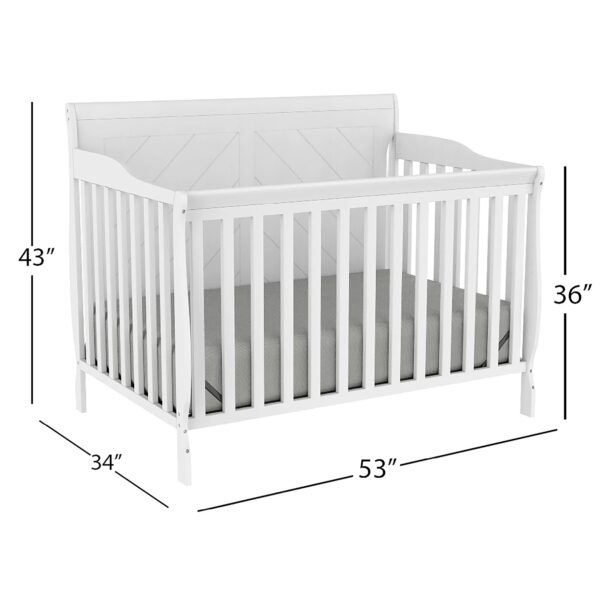 Lauren 4-in-1 convertible crib – adjustable, elegant & baby safe - Image 4