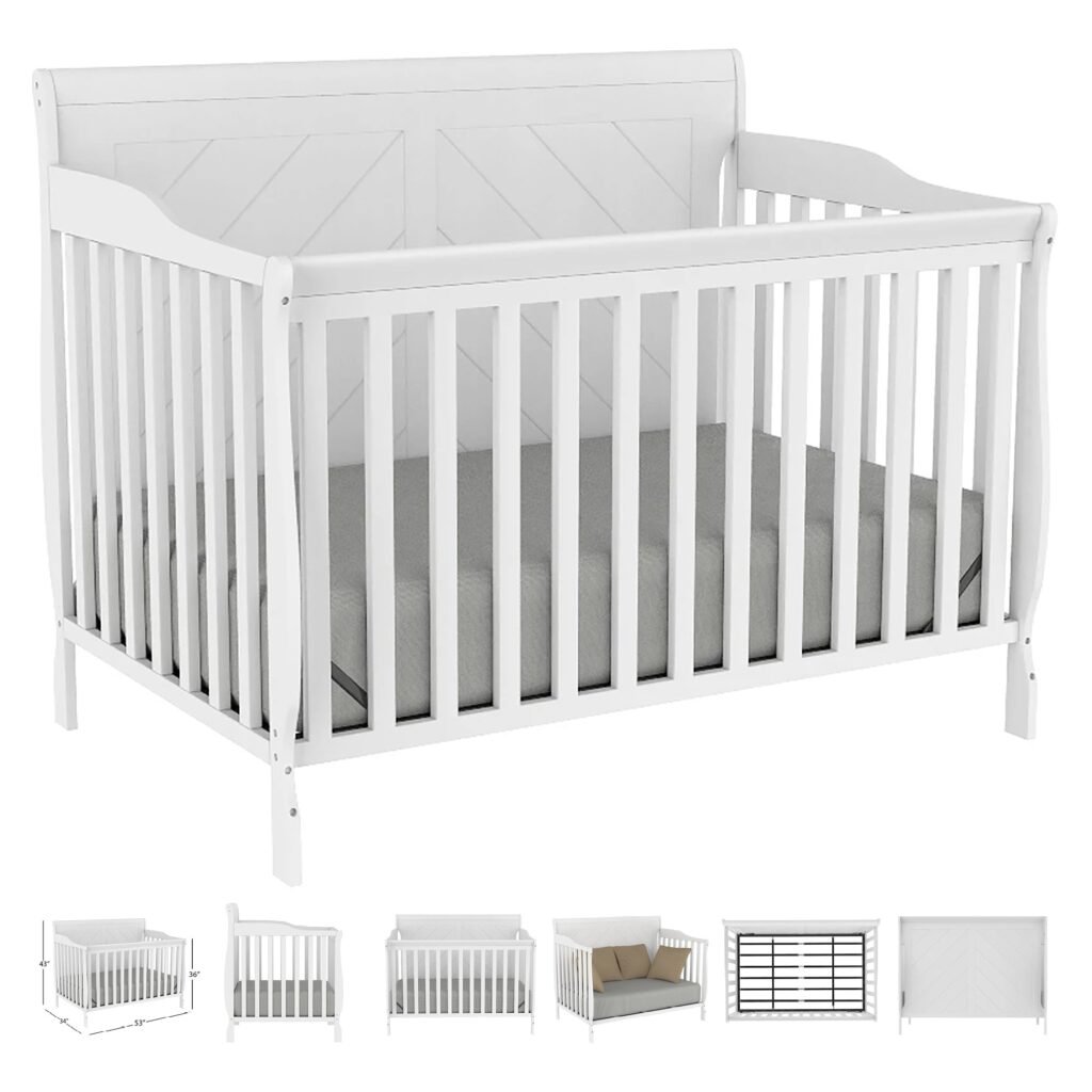 Lauren 4-in-1 convertible crib – adjustable, elegant & baby safe