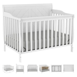 Lauren 4-in-1 convertible crib – adjustable, elegant & baby safe
