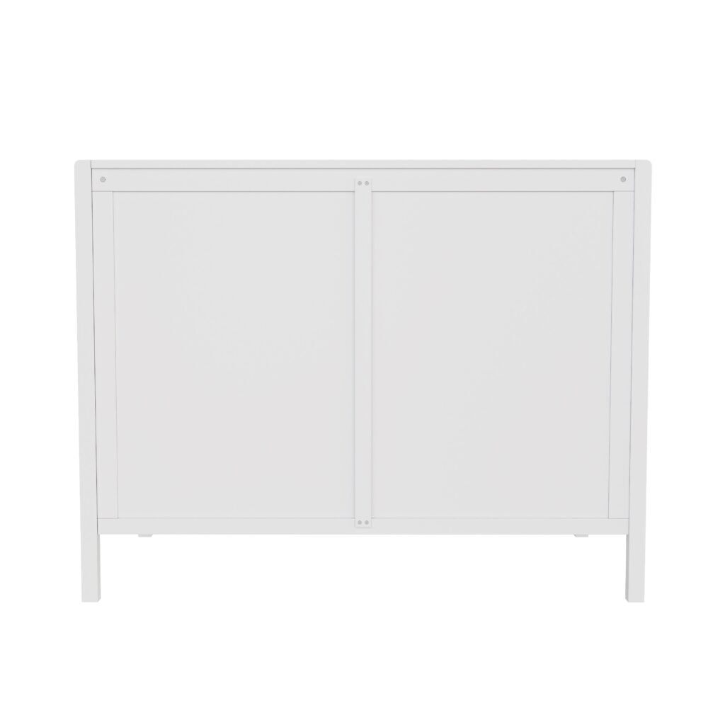 Bebelelo_ModernaCrib_White_Back Moderna convertible crib, white