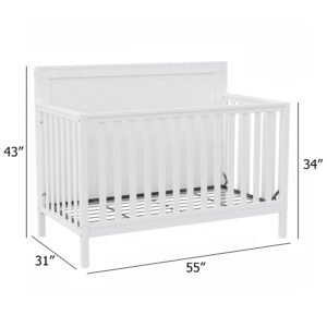 Bebelelo_ModernaCrib_White_Dimension Moderna convertible crib, white