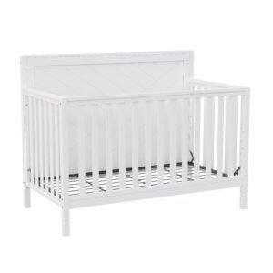 Bebelelo_ModernaCrib_White_L45Level1 Moderna convertible crib, white