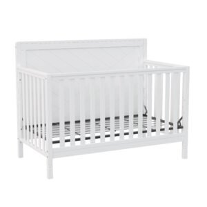 Bebelelo_ModernaCrib_White_L45Level2 Moderna convertible crib, white