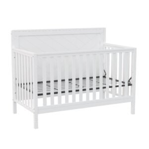 Bebelelo_ModernaCrib_White_L45Level3 Moderna convertible crib, white