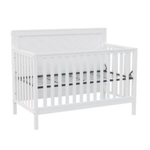 Bebelelo_ModernaCrib_White_L45Level4 Moderna convertible crib, white