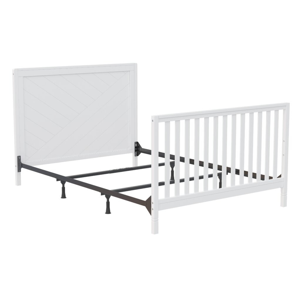 Bebelelo_ModernaCrib_White_L45_Bed Moderna convertible crib, white