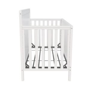 Bebelelo_ModernaCrib_White_Side Moderna convertible crib, white