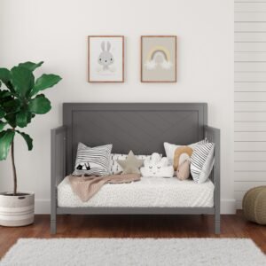 Moderna Convertible Crib, Dark Grey