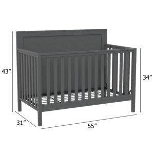 Moderna Convertible Crib, Dark Grey