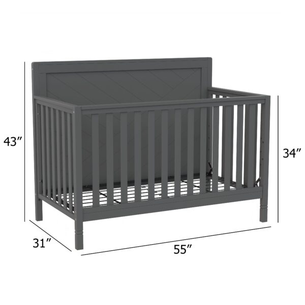 Moderna Convertible Crib, Dark Grey - Image 9