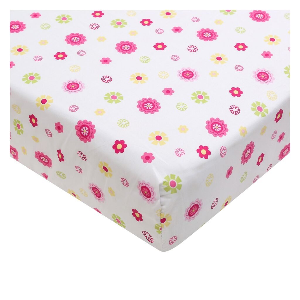 Boobeyeh 4-piece animal nursery crib bedding set pink giraffe