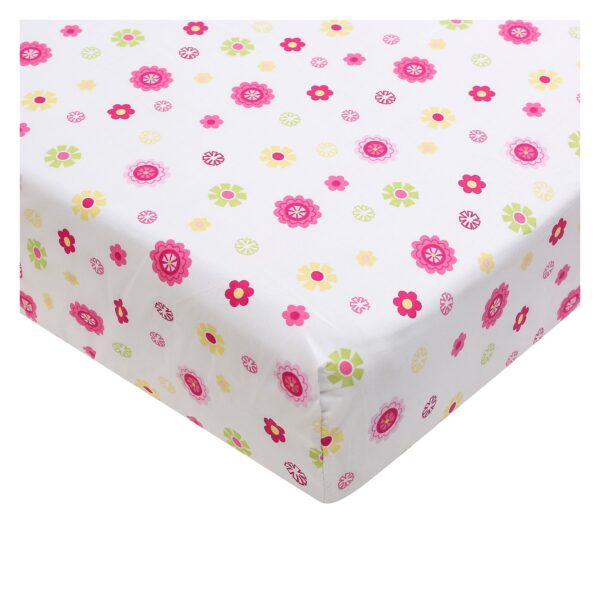 Boobeyeh 4-piece animal nursery crib bedding set pink giraffe - Image 6
