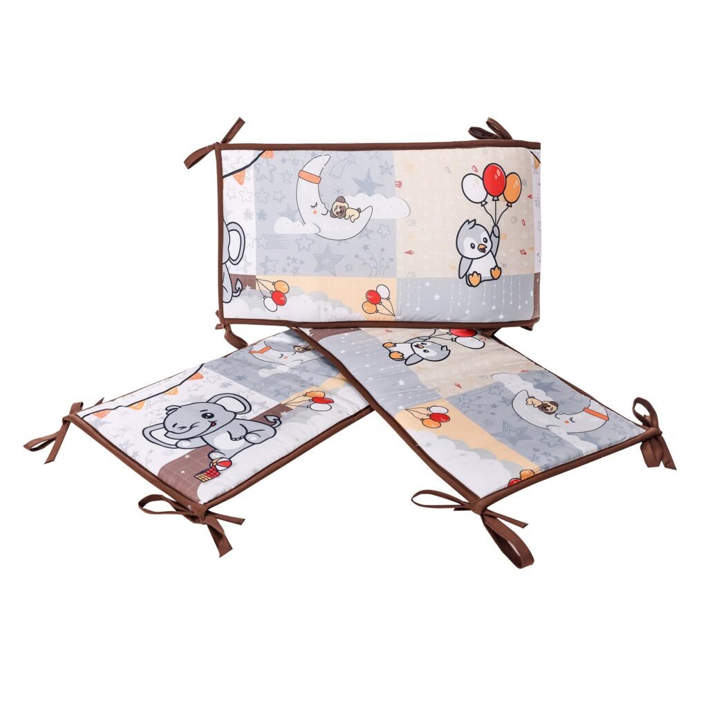 Boobeyeh 5-Piece elephant nursery crib bedding set for babies
