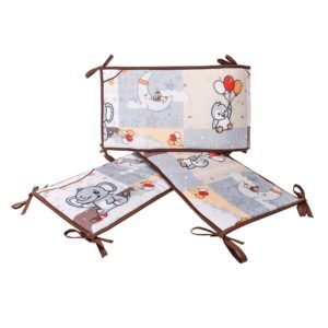 Boobeyeh 5-Piece elephant nursery crib bedding set for babies