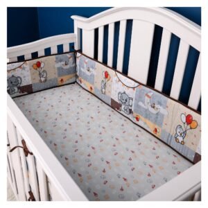 Boobeyeh 5-Piece elephant nursery crib bedding set for babies