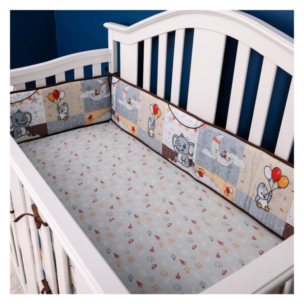 Boobeyeh 5-Piece elephant nursery crib bedding set for babies - Image 3