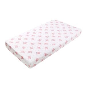 Boobeyeh 5-piece squirrel-themed crib bedding set for new born, pink