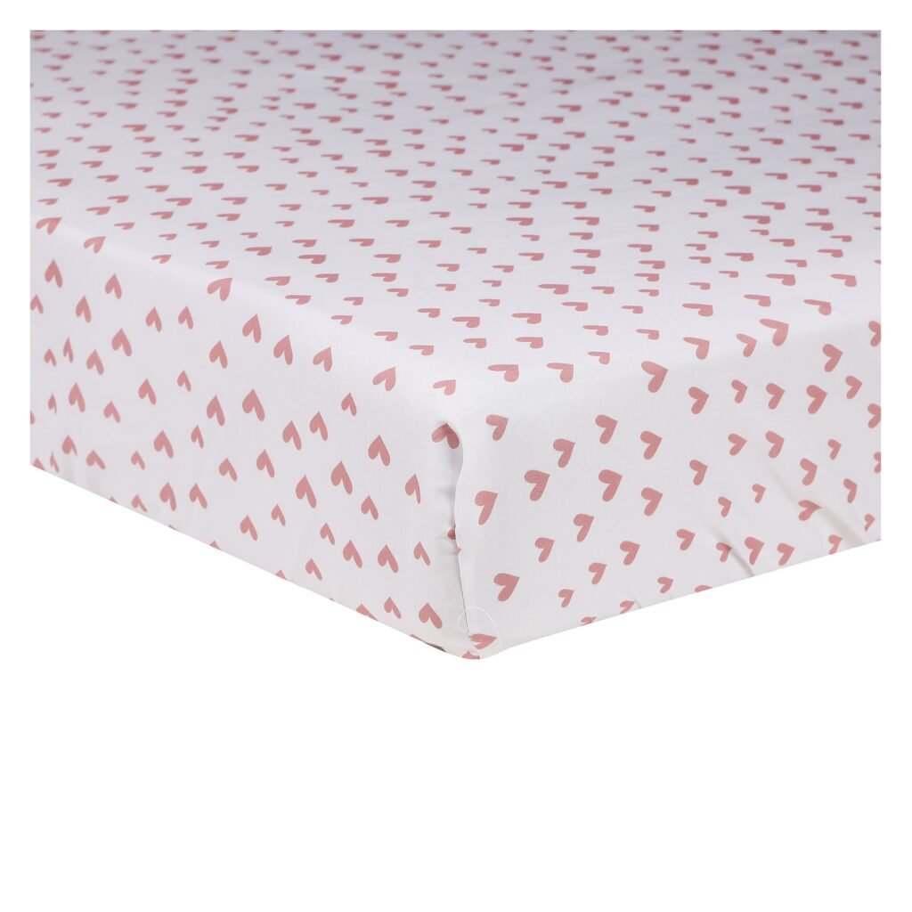 Boobeyeh 5-piece crib bedding set for new born, swan & flower, pink