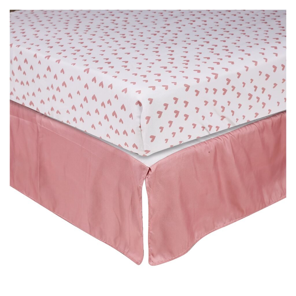 Boobeyeh 5-piece crib bedding set for new born, swan & flower, pink