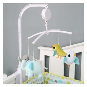 Boobeyeh 5-piece blue elephant crib bedding set