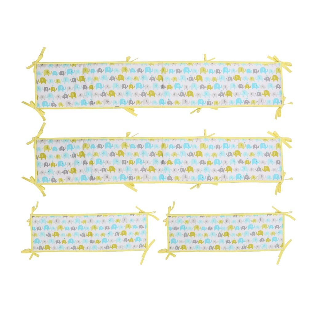 Boobeyeh 5-piece blue elephant crib bedding set
