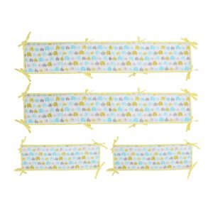 Boobeyeh 5-piece blue elephant crib bedding set