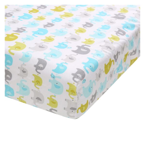 Boobeyeh 5-piece blue elephant crib bedding set - Image 9