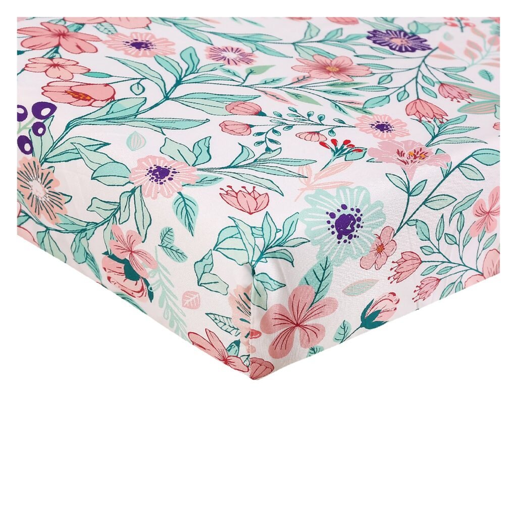 Boobeyeh5-piecegirlscribbeddingset_floralcottondesign6 Boobeyeh 5-piece new born crib bedding set, floral giraffe