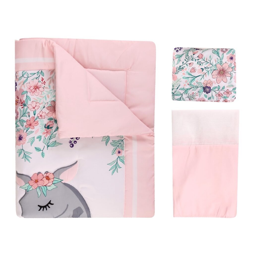 Boobeyeh5-piecegirlscribbeddingset_floralcottondesign9 Boobeyeh 5-piece new born crib bedding set, floral giraffe
