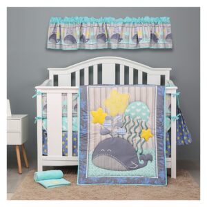 Boobeyeh 5-piece ocean animal crib bedding set for babies