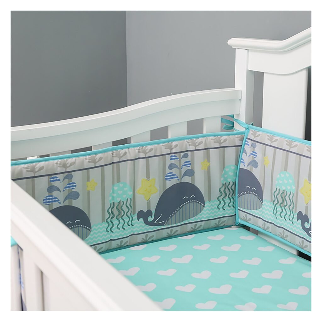 Boobeyeh 5-piece ocean animal crib bedding set for babies