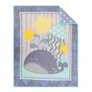 Boobeyeh 5-piece ocean animal crib bedding set for babies