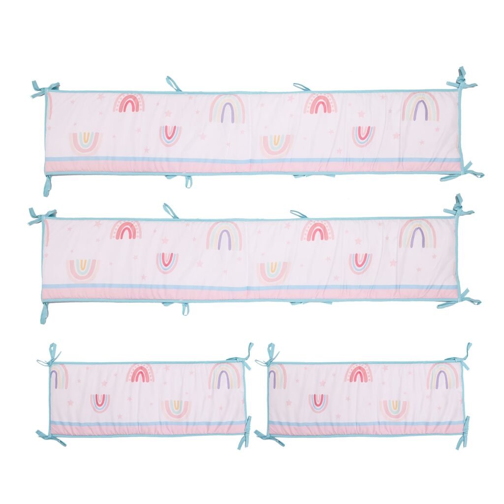 Boobeyeh5-piecerainbow-themedcribbeddingset14 Boobeyeh 5-piece rainbow-themed crib bedding set for new born