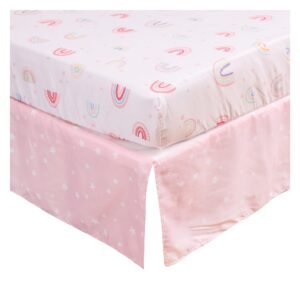 Boobeyeh5-piecerainbow-themedcribbeddingset5 Boobeyeh 5-piece rainbow-themed crib bedding set for new born