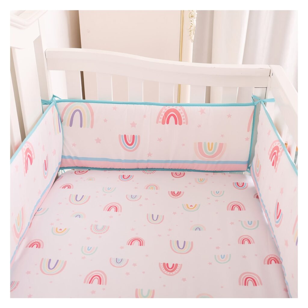 Boobeyeh5-piecerainbow-themedcribbeddingset8 Boobeyeh 5-piece rainbow-themed crib bedding set for new born