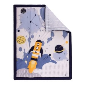 Boobeyeh 5-piece space-themed baby crib bedding set