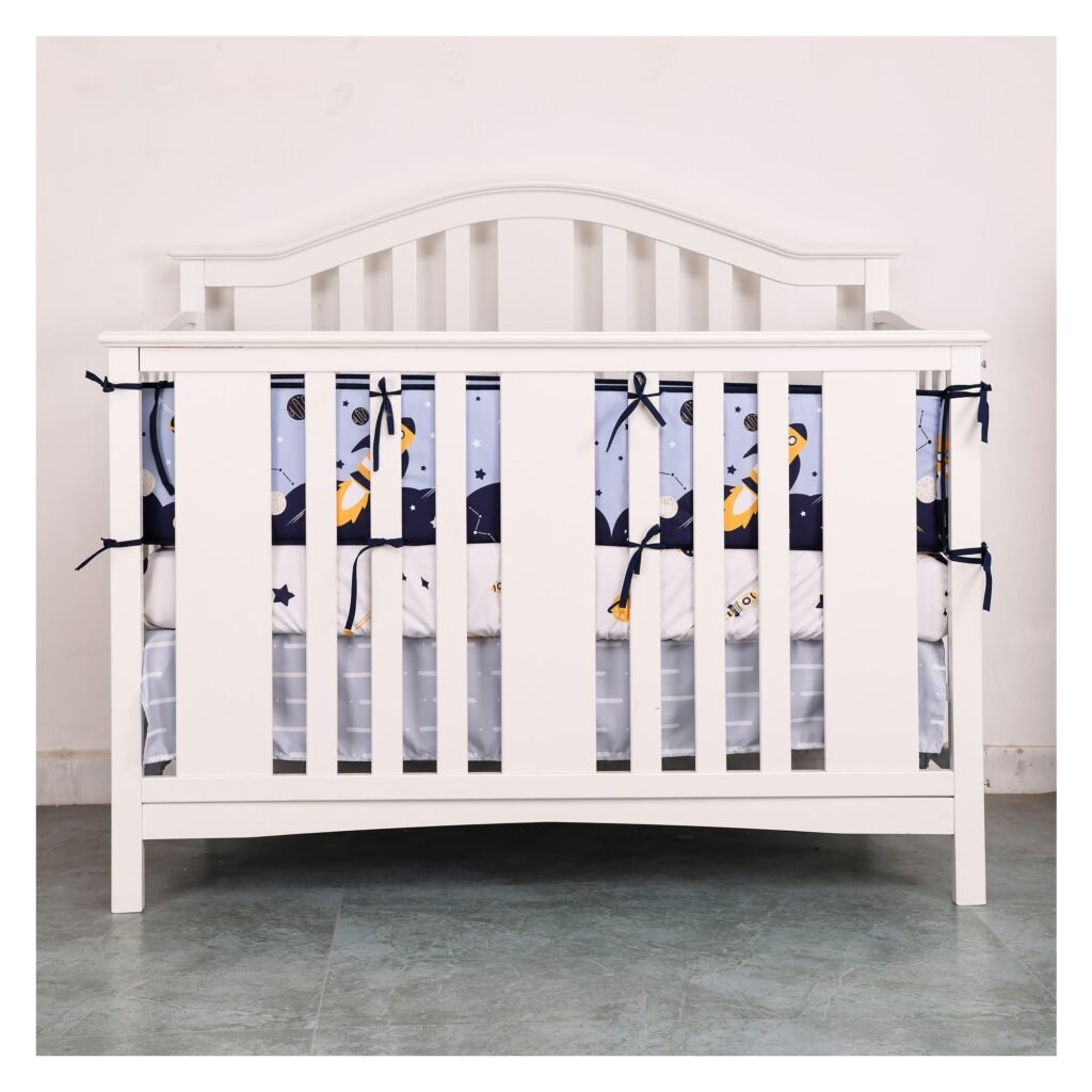 Boobeyeh 5-piece space-themed baby crib bedding set