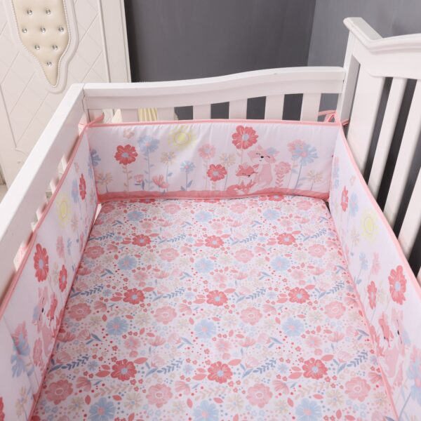 Fox-themed crib bedding set, floral design boobeyeh - Image 7