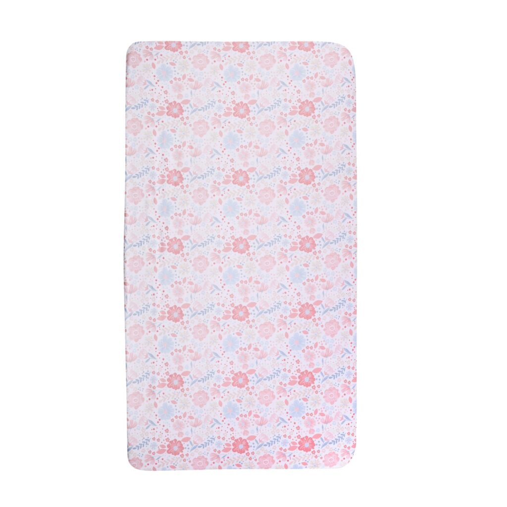 Fox-themed crib bedding set, floral design boobeyeh