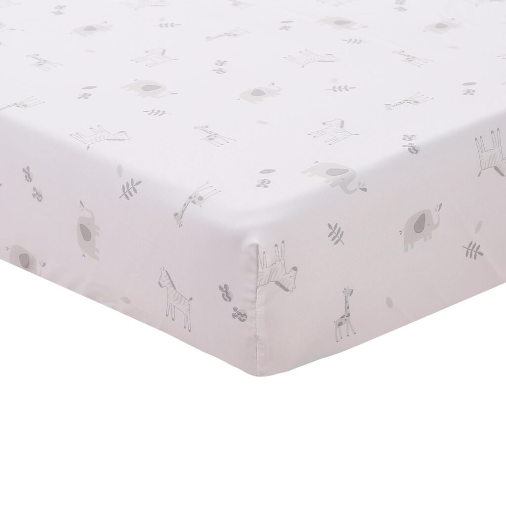 5-piece animal bedding set, pink, giraffe and elephant