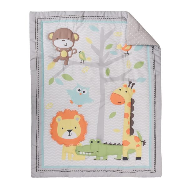 Boobeyeh 5-piece jungle bedding set for babies, lion, giraffe, monkey - Image 2