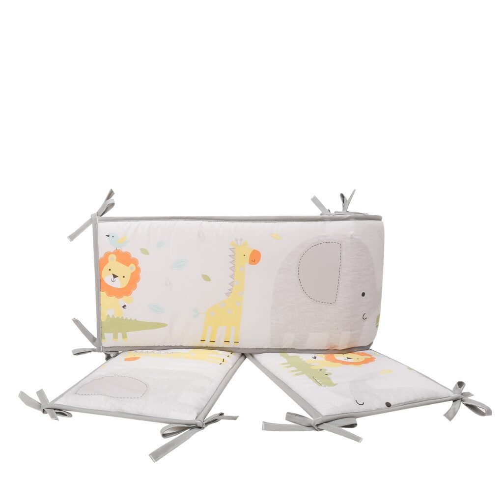 Boobeyeh 5-piece jungle bedding set for babies, lion, giraffe, monkey