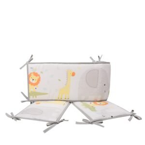 Boobeyeh 5-piece jungle bedding set for babies, lion, giraffe, monkey