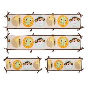 Boobeyeh 4-piece animal nursery crib bedding, monkey, crocodile, koala