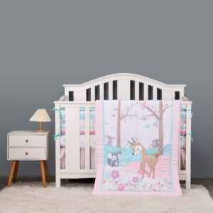 Boobeyeh reindeer-themed 5-piece crib baby bedding set.