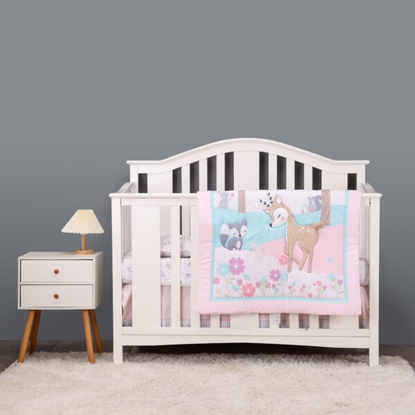 Boobeyeh reindeer-themed 5-piece crib baby bedding set. - Image 13
