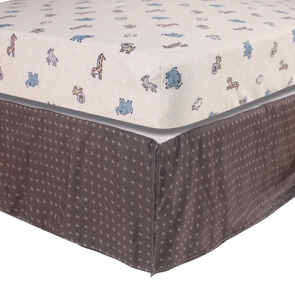 Boobeyeh 5-piece jungle animal crib bedding set for babies
